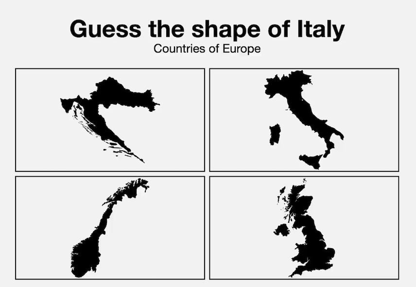 Guess the shape of a country